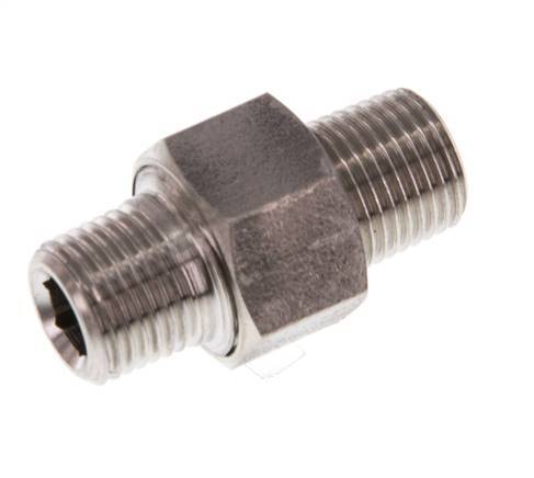 Dubbele Nippel R1/8'' Afneembare RVS Conische Afdichting 40bar