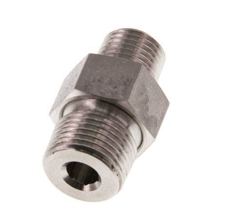 Dubbele Nippel R1/4 '' X R3/8 '' Afscheidbare RVS Conische Afdichting 40bar