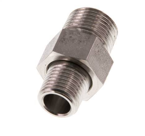 Dubbele Nippel R1/4 '' X R3/8 '' Afscheidbare RVS Conische Afdichting 40bar