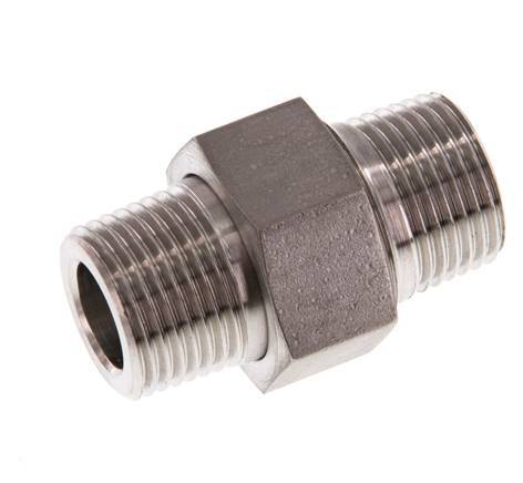 Dubbele Nippel R3/8'' Afneembare RVS Conische Afdichting 40bar