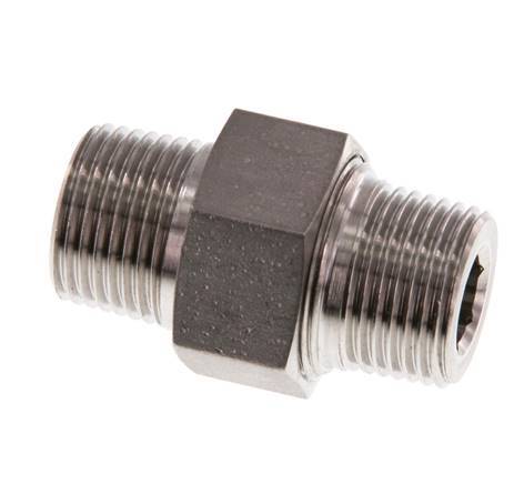 Dubbele Nippel R3/8'' Afneembare RVS Conische Afdichting 40bar