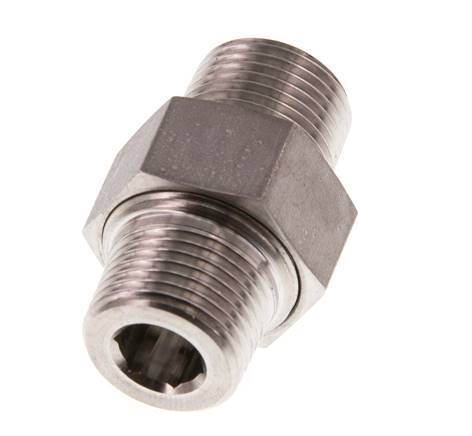 Dubbele Nippel R3/8'' Afneembare RVS Conische Afdichting 40bar