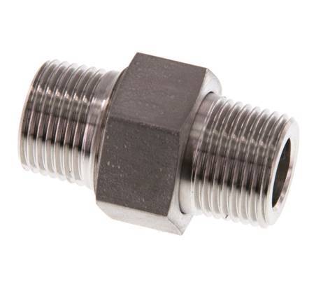 Dubbele Nippel R3/8'' Afneembare RVS Conische Afdichting 40bar