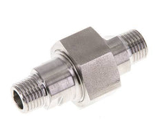 Dubbele Nippel R1/4"Afneembare RVS Vlakke Afdichting PTFE 40bar