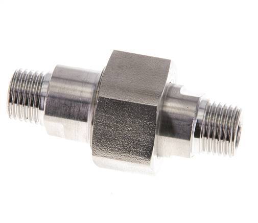Dubbele Nippel R1/4"Afneembare RVS Vlakke Afdichting PTFE 40bar