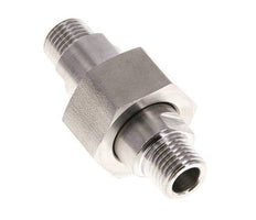 Dubbele Nippel R1/4"Afneembare RVS Vlakke Afdichting PTFE 40bar