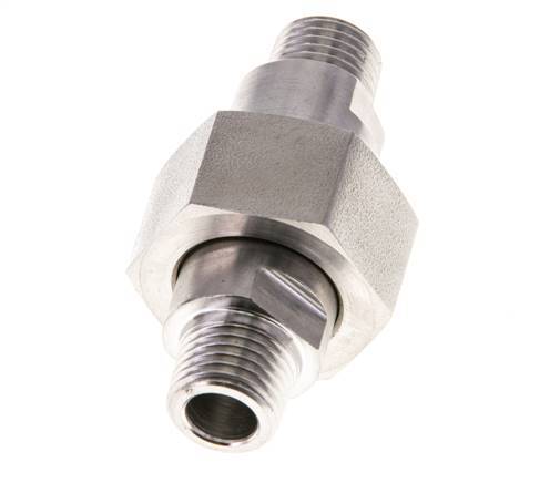 Dubbele Nippel R1/4"Afneembare RVS Vlakke Afdichting PTFE 40bar