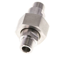 Dubbele Nippel R1/4"Afneembare RVS Vlakke Afdichting PTFE 40bar