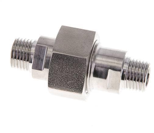 Dubbele Nippel R1/4"Afneembare RVS Vlakke Afdichting PTFE 40bar
