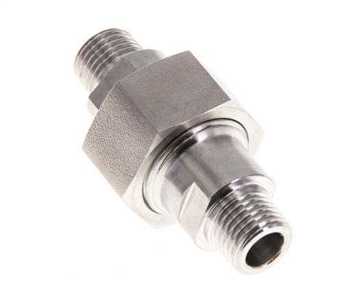 Dubbele Nippel R1/4"Afneembare RVS Vlakke Afdichting PTFE 40bar