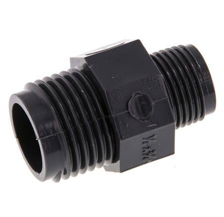 Reducing Double Nipple G3/8'' x G1/2'' PVC-U 16bar (224.8psi) EN 1452-3 [5 Pieces]