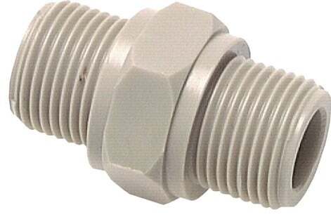 Dubbele Nippel G1 1/4'' PVDF 10bar FDA 50mm Hex