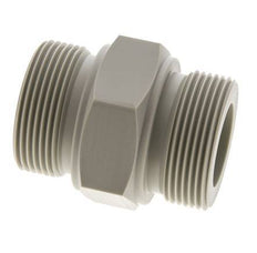 Dubbele Nippel G1 1/2'' Polypropyleen (PP) 10bar FDA 55mm Hex