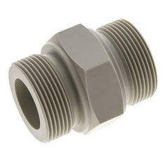 Dubbele Nippel G1 1/2'' Polypropyleen (PP) 10bar FDA 55mm Hex