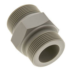 Dubbele Nippel G1 1/2'' Polypropyleen (PP) 10bar FDA 55mm Hex
