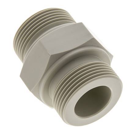 Dubbele Nippel G1 1/4" Polypropyleen (PP) 10bar FDA 50mm Hex