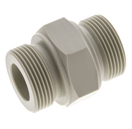 Dubbele Nippel G1 1/4" Polypropyleen (PP) 10bar FDA 50mm Hex