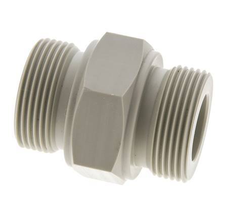 Dubbele Nippel G1 1/4" Polypropyleen (PP) 10bar FDA 50mm Hex