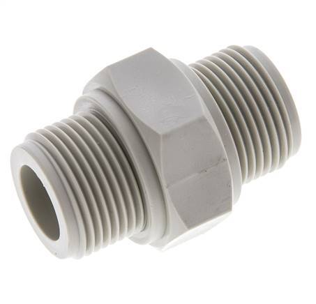 Dubbele Nippel G3/4'' Polypropyleen (PP) 10bar FDA 36mm Hex