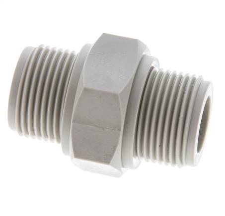 Dubbele Nippel G3/4'' Polypropyleen (PP) 10bar FDA 36mm Hex