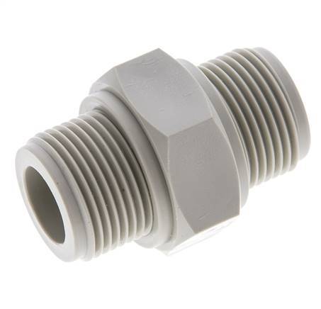 Dubbele Nippel G3/4'' Polypropyleen (PP) 10bar FDA 36mm Hex