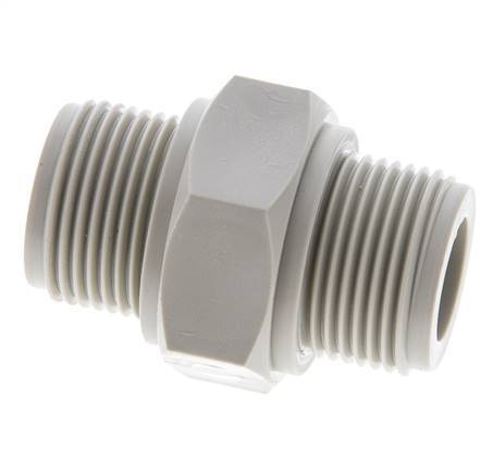 Dubbele Nippel G3/4'' Polypropyleen (PP) 10bar FDA 36mm Hex