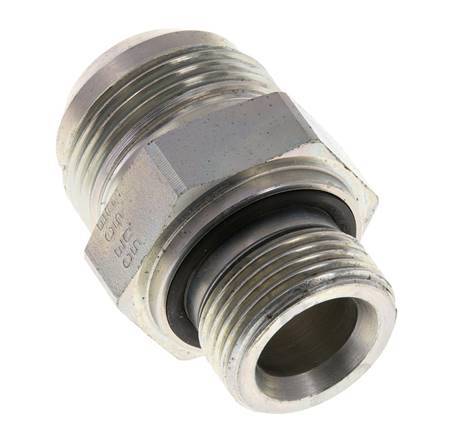 JIC Dubbele Nippel G3/4'' X UN 1-5/16''-12 Staal NBR 170bar
