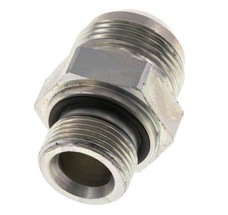 JIC Dubbele Nippel G3/4'' X UN 1-5/16''-12 Staal NBR 170bar