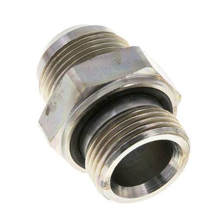 JIC Dubbele Nippel G1'' X UN 1-5/16''-12 Staal NBR 170bar