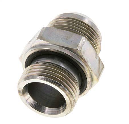 JIC Dubbele Nippel G1'' X UN 1-5/16''-12 Staal NBR 170bar