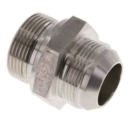JIC Dubbele Nippel G1 1/4'' X UN 1-5/8''-12 RVS FKM 140bar