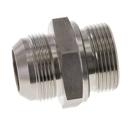 JIC Dubbele Nippel G1 1/4'' X UN 1-5/8''-12 RVS FKM 140bar