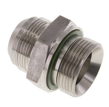 JIC Dubbele Nippel G1 1/4'' X UN 1-5/8''-12 RVS FKM 140bar