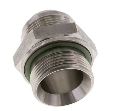 JIC Dubbele Nippel G1 1/4'' X UN 1-5/8''-12 RVS FKM 140bar