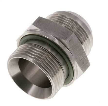 JIC Dubbele Nippel G1 1/4'' X UN 1-5/8''-12 RVS FKM 140bar