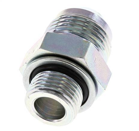 JIC Dubbele Nippel G1/2'' X UN 1-1/16''-12 Staal NBR 210bar