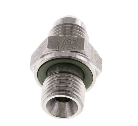 JIC Dubbele Nippel G1/4'' X UNF 1/2''-20 RVS FKM 275bar