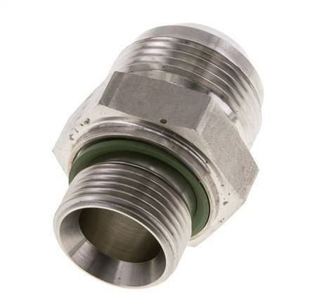 JIC Dubbele Nippel G3/4'' X UN 1-5/16''-12 RVS FKM 170bar