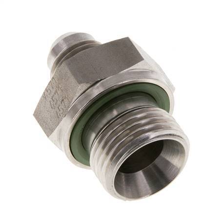 JIC Dubbele Nippel G1/2'' X UNF 9/16''-18 RVS FKM 275bar