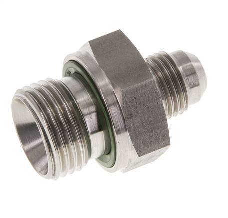 JIC Dubbele Nippel G1/2'' X UNF 9/16''-18 RVS FKM 275bar