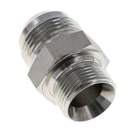 JIC Dubbele Nippel G3/4'' X UN 1-3/16''-12 Staal NBR 170bar