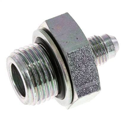 JIC Dubbele Nippel G1/2'' X UNF 7/16''-20 Staal NBR 310bar