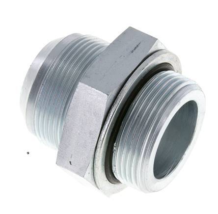 JIC Dubbele Nippel G1 1/2'' X UN 1-7/8''-12 Staal NBR 105bar