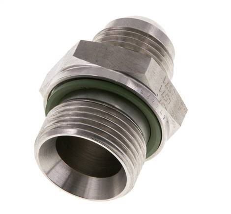JIC Dubbele Nippel G3/4'' X UNF 7/8''-14 RVS FKM 210bar