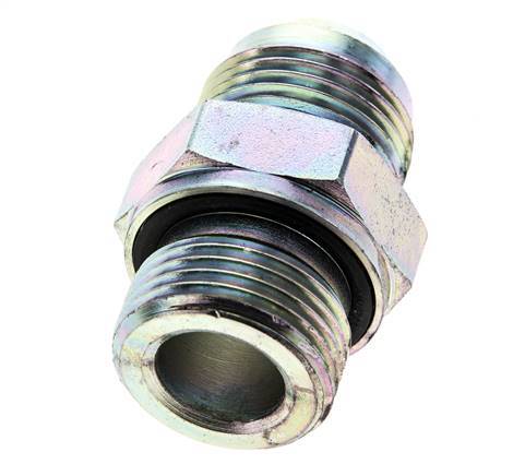 JIC Dubbele Nippel M27 X 2 X UN 1-1/16''-12 Staal NBR 210bar