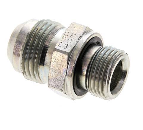 JIC Dubbele Nippel M18 X 1.5 X UNF 7/8''-14 Staal NBR 210bar