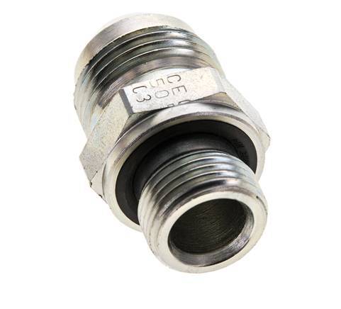 JIC Dubbele Nippel M18 X 1.5 X UNF 7/8''-14 Staal NBR 210bar