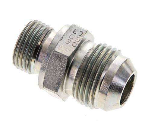 JIC Dubbele Nippel M18 X 1.5 X UNF 7/8''-14 Staal NBR 210bar