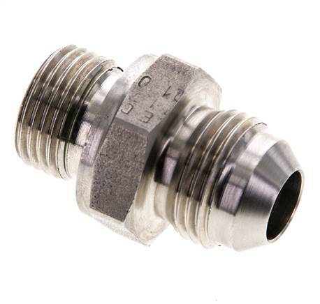 JIC Dubbele Nippel M18 X 1.5 X UNF 3/4''-16 RVS FKM 275bar