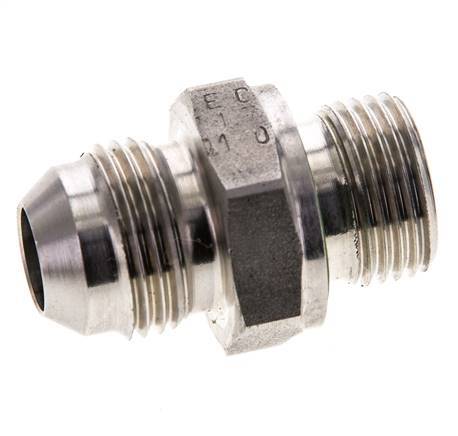 JIC Dubbele Nippel M18 X 1.5 X UNF 3/4''-16 RVS FKM 275bar